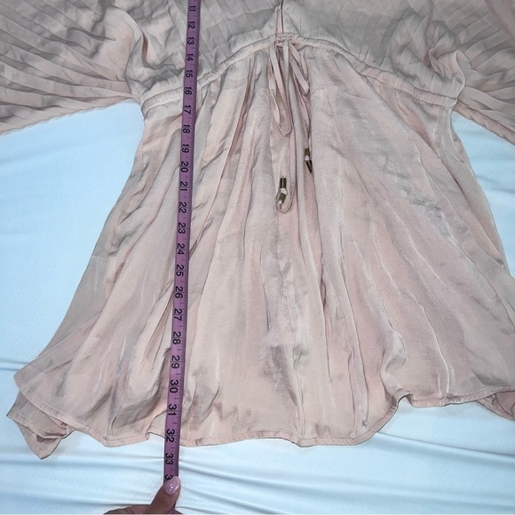 Free People Dress Women Small Arzel Mini Cream Pink Kimono Boho Dolman S - Picture 9 of 11